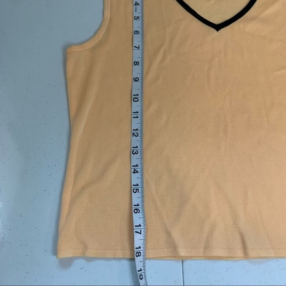 Ming wang filament knit contrast trim sleeveless crop top orange black small - Picture 8 of 8